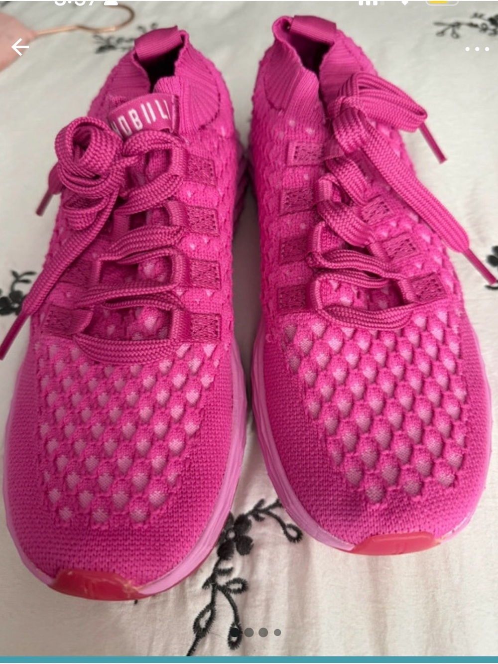 NOBULL Women’s Bright Pink Knit Athletic Sneakers